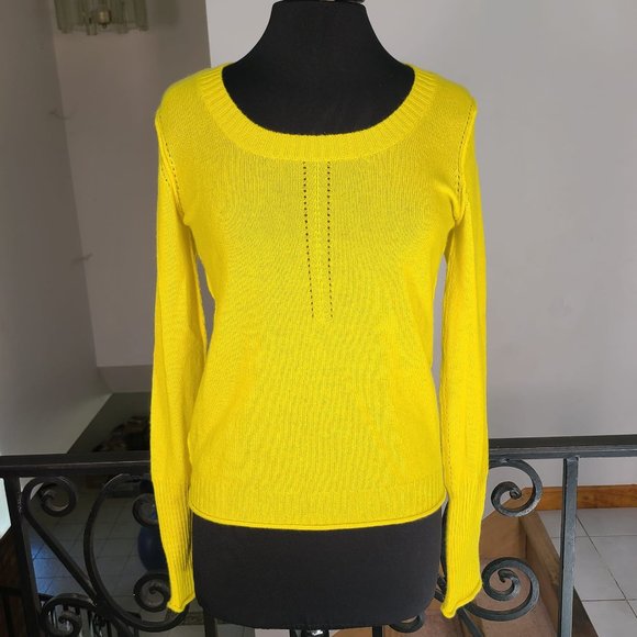 Calypso St. Barth Yellow Cashmere Sweater - Picture 1 of 8